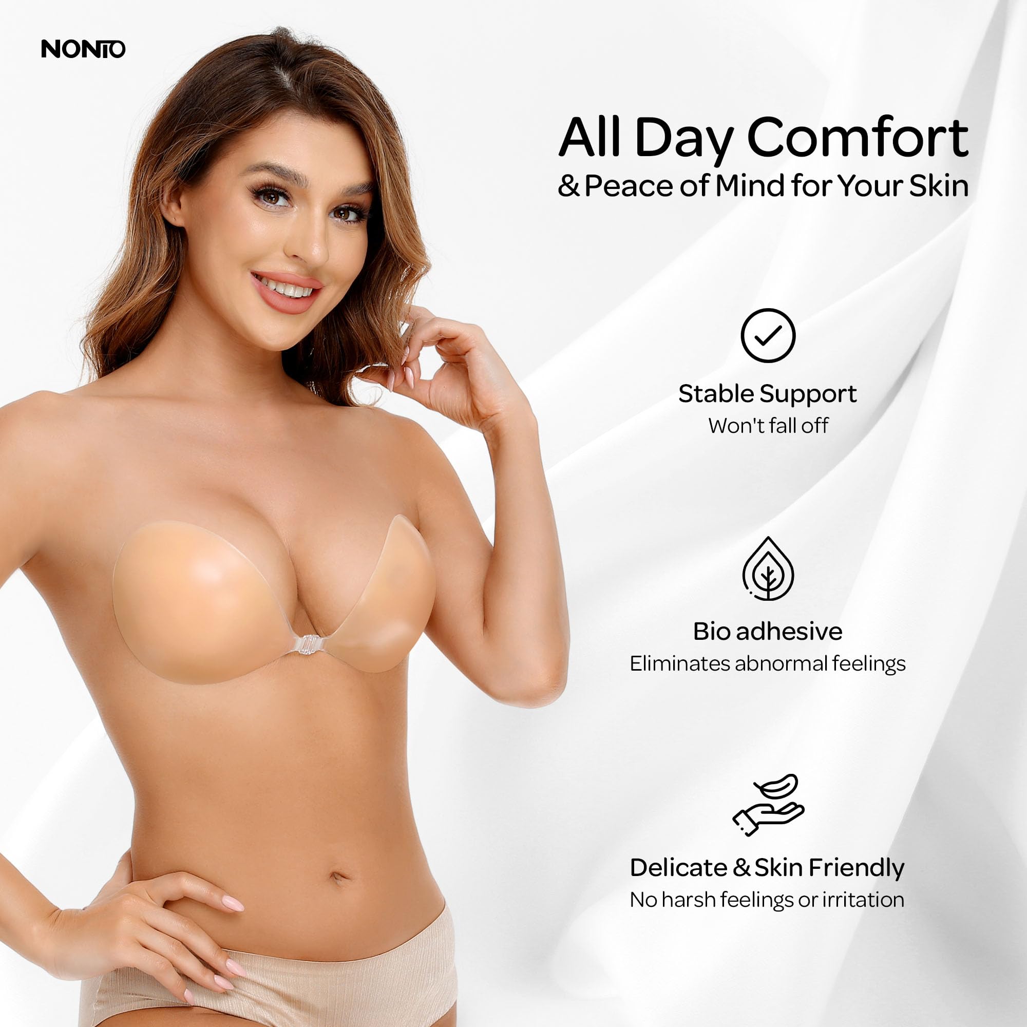 Strapless Bra Adhesive - 접착식 브라 스트랩리스 스티키 투명 푸쉬업