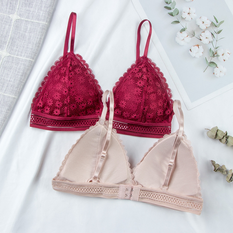 Lace Bralette Set - 여성을위한 섹시한 꽃 레이스 브래지어 탑