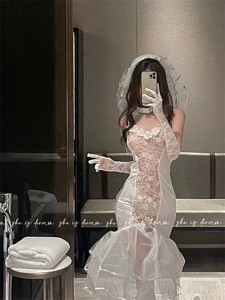플러스 Qunque 섹시한 여성 신부 코스프레 유니폼, - Lace Bralette Set 리뷰 및 가격