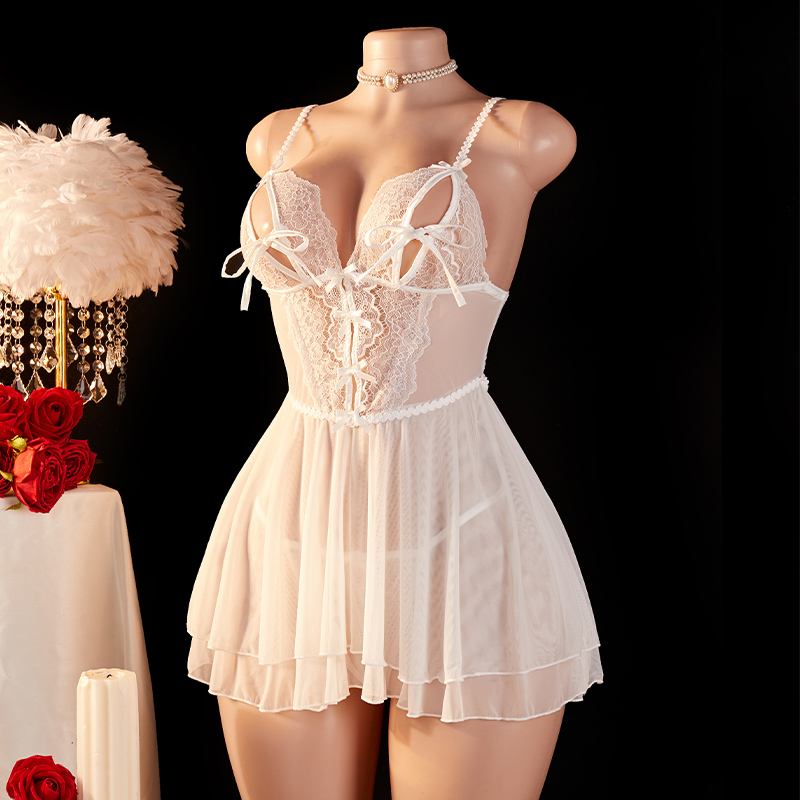 시스루 섹시 여성 란제리 딥 V 화이트 레이스 백리스  - Lace Bralette Set 리뷰 및 가격